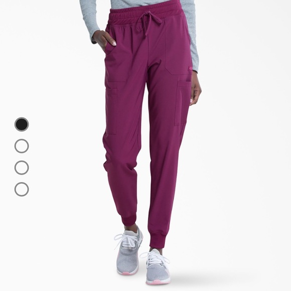 Dickies Women's EDS Essentials Scrub Top and Bottom - Wine - Picture 10 of 11